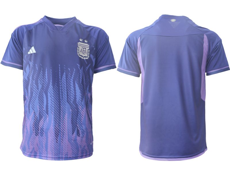 Men 2022 World Cup National Team Argentina away aaa version purple blank Soccer Jersey->customized soccer jersey->Custom Jersey